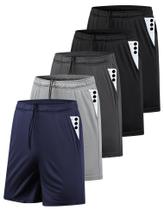 Shorts Atlético AKAWOOKO 5 Unidades Secagem Rápida com Bolsos Shorts Atlético AKAWOOKO 5 Unidades Secagem Rápida com Bolsos