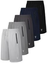 Shorts Atlético Masculino Tuliara 5 Unidades Secagem Rápida com Zíper