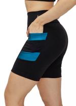 Shorts Azul Pacífico com Bolso Diagonal