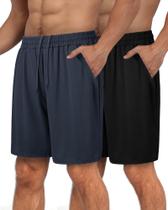 Shorts Barjneel Athletic Black Gym Basketball para homens x2