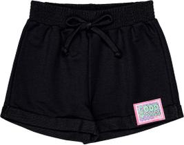 Shorts básico moletom preto momi