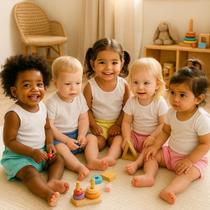 Shorts bebe menina Roupa bermuda liso colorido algodão Kit 3 peças com punho confortável infantil criança basico Tamanho P