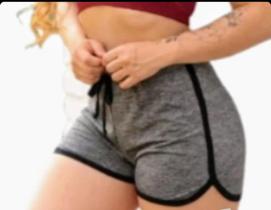 Shorts Bermuda Feminino Moletinho Elastano Detalhes Moda Fitnes Academia