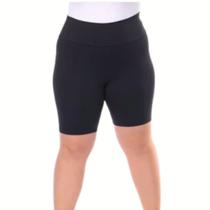 Shorts Bermuda Feminino Suplex Para Ginástica Plus Size