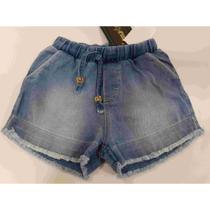 Shorts / Bermuda Jeans Estonada Infantil Menina Luxo 7533