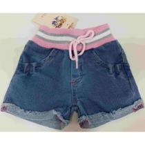 Shorts / Bermuda Jeans Infantil Menina Luxo Verao 7538
