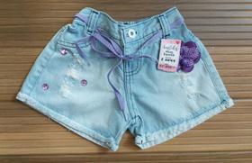 Shorts Bermuda Jeans Infantil Verão Menina Moda Blogueirinha Praia Piscina