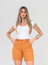 Shorts bermuda jeans molinho meia coxa sem lycra com bolsos super na moda