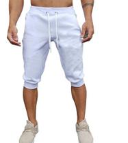 Shorts Bermuda Masculina Saruel Skinny Lisa Jogger Verão - DIAMANTE VERDE