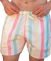 Shorts Bermuda Praia Estampado Masculino Color Stripes - Form 23