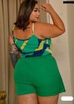 Shorts bermuda saia feminino plus size tecido duna