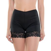 Shorts Bermuda Segunda Pele Modeladora Anágua Renda Cintura Alta Feminina Microfibra Shapewear