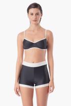 Shorts biquíni preto e branco Shorts biquíni preto e branco