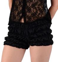 Shorts Bloomer Seyurigaoka Y2K com babados de cintura baixa para mulheres