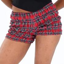 Shorts Bloomer Seyurigaoka Y2K com babados de cintura baixa para mulheres