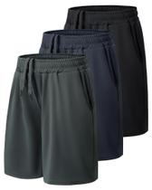 Shorts BOOJO 3 Unidades Masculino Secagem Rápida Esportivo com Bolsos Shorts BOOJO 3 Unidades Masculino Secagem Rápida Esportivo com Bolsos