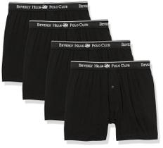 Shorts boxer Beverly Hills Polo Club Masculino Preto, pacote com 4 Shorts boxer Beverly Hills Polo Club Masculino Preto, pacote com 4