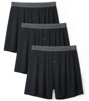 Shorts boxer DAVID ARCHY Bamboo Rayon para homens, pacote com 3 unidades (S, pretas) Shorts boxer DAVID ARCHY Bamboo Rayon para homens, pacote com 3 unidades (S, pretas)