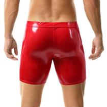 Shorts boxer de couro YOONG Shiny Rave Middle para homens Shorts boxer de couro YOONG Shiny Rave Middle para homens