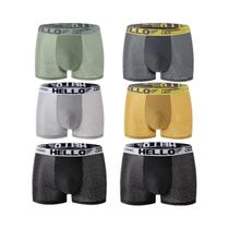 Shorts Boxer De Malha De Seda Gelada Para Homens Tamanho plus 4XL Pacote Com 6 Respirável Ajuste