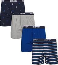 Shorts boxer IZOD Classic Kit Underwear para homens azul/listrados