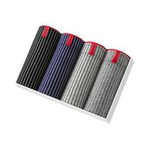 Shorts Boxer Listrados De Algodão plus Size 6XL Para Homens, 4 Peças, Lingerie Sexy U Convexa, Roupa