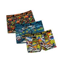 Shorts Boxer Masculinos Com Estampa De Graffiti Em 3 Peças, Casual, Respirável E Confortável Para