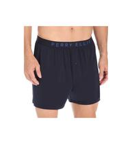 Shorts boxer Perry Ellis Luxe Solid para homens azul-marinho GG