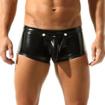 Shorts boxer YOOBNG PU Leather Shiny Rave para boate masculina Shorts boxer YOOBNG PU Leather Shiny Rave para boate masculina