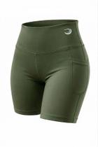 Shorts c/ Bolsos Fitness Yoga Corrida Academia Verde Militar Shorts c/ Bolsos Fitness Yoga Corrida Academia Verde Militar