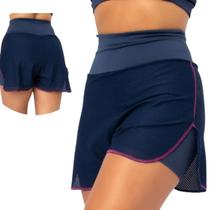 Shorts C/ Tela Azul Feminino Para Academia Fitness