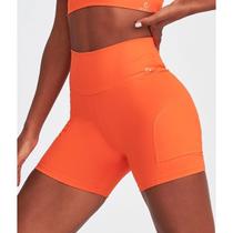 Shorts Caju Brasil Feminino Bolso Laranja