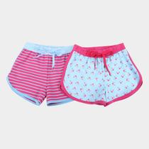 Shorts Candy Kids Feminino Kit Shorts Moletinho KTNS201-RosaKTNS201