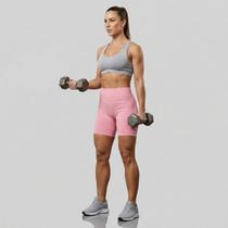 Shorts Canelado Selene Basic Sem Costura Feminino Rosa
