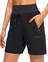 Shorts cargo de caminhada Obla femininos de cintura alta pretos Shorts cargo de caminhada Obla femininos de cintura alta pretos