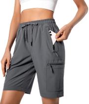 Shorts Cargo Feminino Hugut Leve e de Secagem Rápida com Zíper Shorts Cargo Feminino Hugut Leve e de Secagem Rápida com Zíper