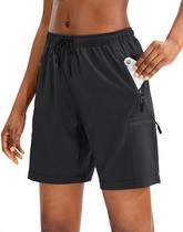 Shorts cargo femininos SANTINY, de secagem rápida, leves, de verão para mulheres, viagens, golfe atlético com bolsos com zíper (preto_L) Shorts cargo femininos SANTINY, de secagem rápida, leves, de verão para mulheres, viagens, golfe atlético com bolsos com zíper (preto_L)