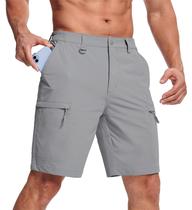 Shorts cargo MAGCOMSEN Quick Dry Lightweight para homens, cinza