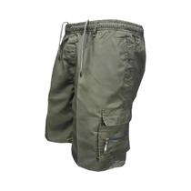 Shorts Cargo Masculinos com Cintura Elástica - Multibolsos, Ajuste Solto para Ciclismo e Atividades ao Ar Livre