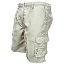 Shorts Cargo Tático Masculino - Casual, Solto, Cintura Elástica e Multi-Bolsos