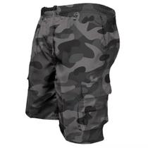 Shorts Cargo Tático Masculino - Casual, Solto, Cintura Elástica e Multi-Bolsos