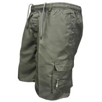 Shorts Cargo Tático Masculino - Casual, Solto, Cintura Elástica e Multi-Bolsos