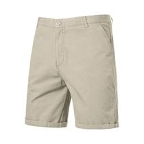 Shorts Casuais De Algodão Para Homens Em 8 Cores, Calças De Negócios Até O Joelho, Khaki Bege,
