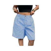 Shorts Casuais De Primavera Para Mulheres plus Size Em Preto E Branco Com Estampa Xadrez E Pernas Shorts Casuais De Primavera Para Mulheres plus Size Em Preto E Branco Com Estampa Xadrez E Pernas
