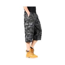 Shorts Casuais De Verão Para Homens plus Size Com Cintura Elástica E Múltiplos Bolsos Para