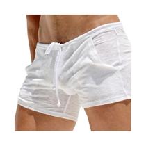 Shorts Casuais Masculinos Leves De Malha De Bambu Para O Verão, Confortáveis, Com Cintura Elástica E