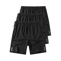 Shorts Casuais Masculinos Para Corrida E Academia, Conjunto De 3 Peças, Roupas Esportivas Para