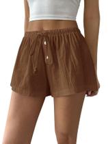 Shorts casuais, moda de verão, SOLY HUX, femininos, marrons, cinza