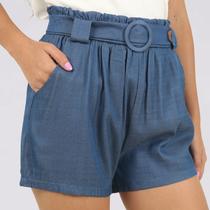 Shorts Chambray Com Cinto Feminino - JZW