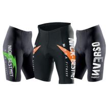 Shorts Ciclismo Kit 03 Peças Forro Multigomos Camada Dupla Densidade Alta Conforto Performance UV